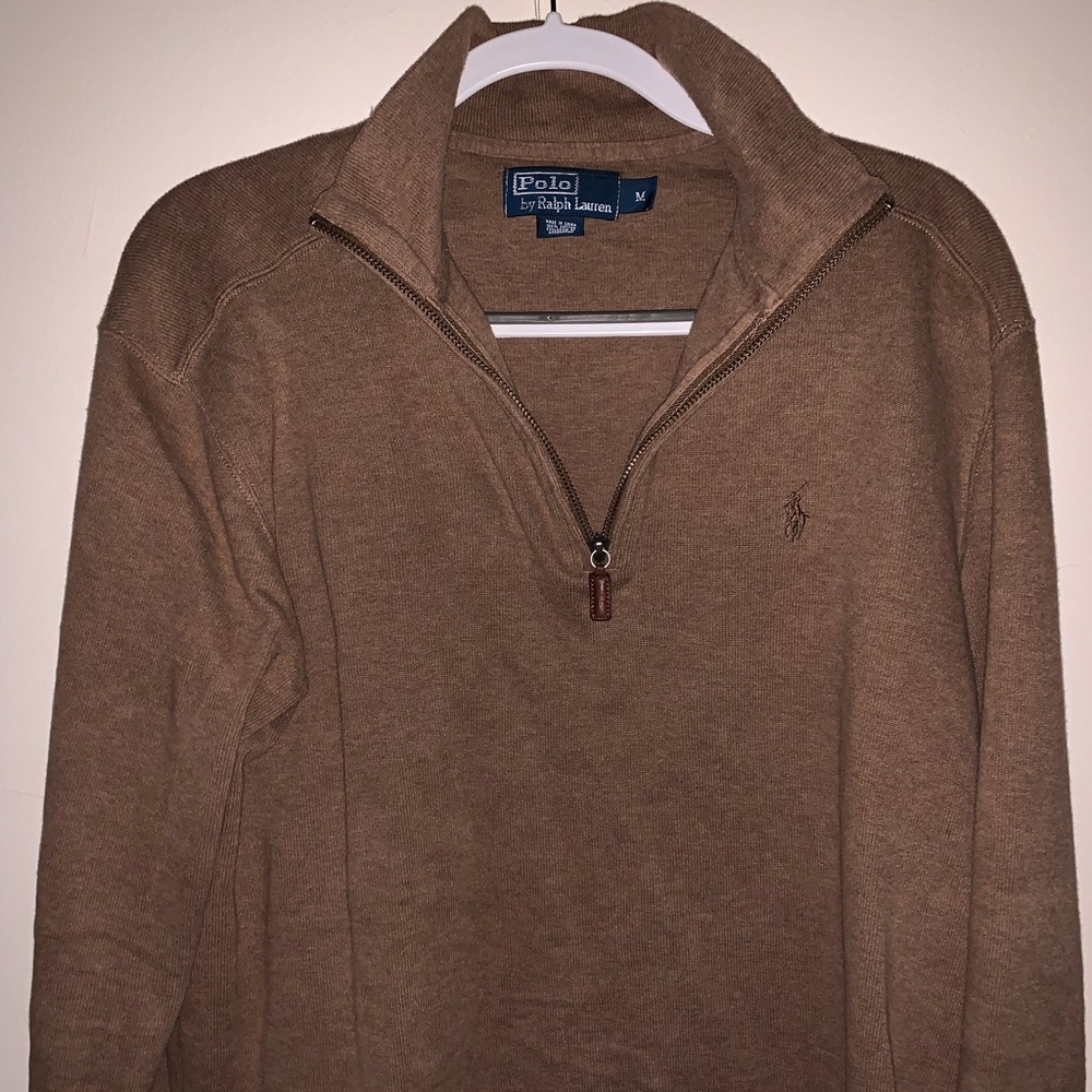 Ralph Lauren leather zip pullover
